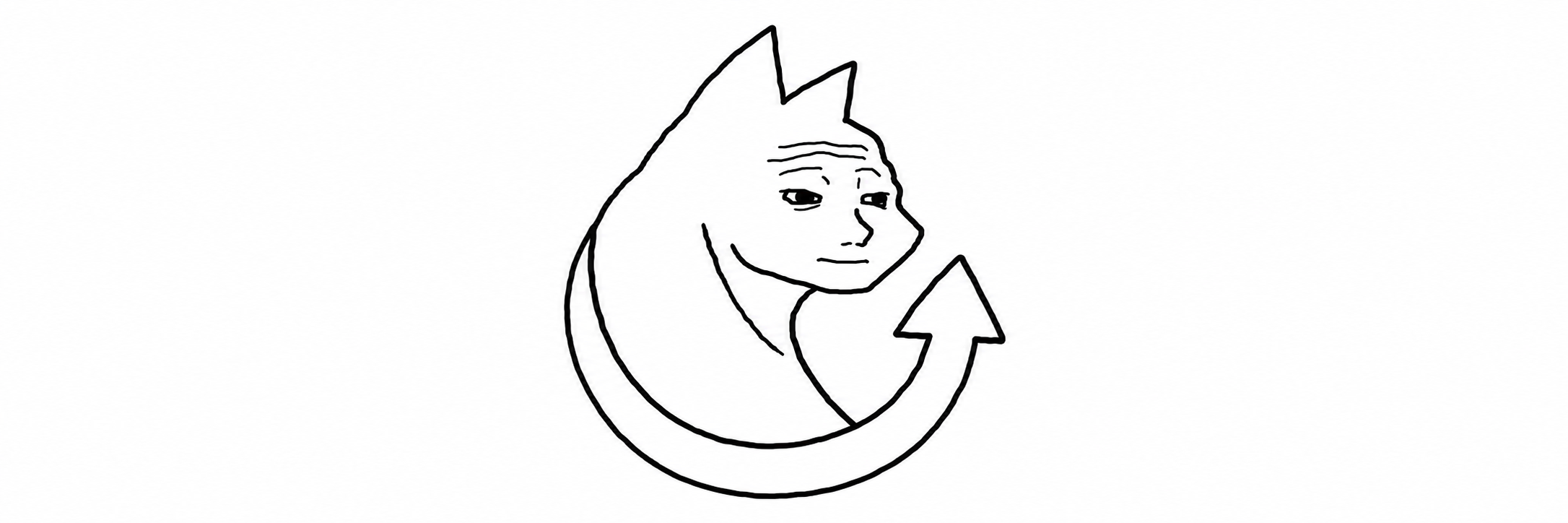 WOJAKCAT banner with line art cat and upward arrow